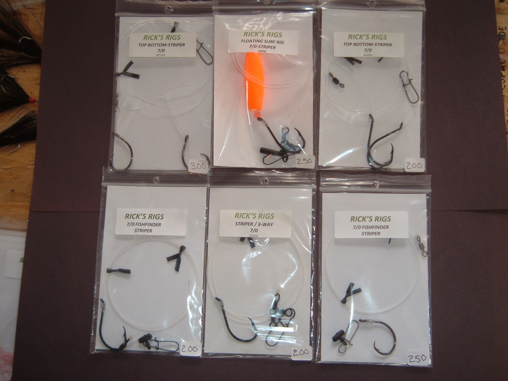 Assorted Hand Tied Striper Rigs